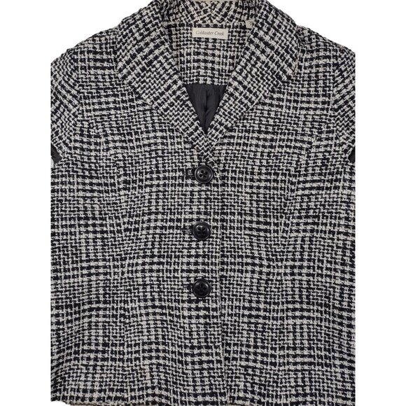 Coldwater Creek Tweed Jacket Linen Blend Cap Sleeve Lined Career Top Petite 14 - Picture 5 of 5